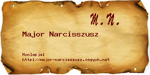 Major Narcisszusz névjegykártya